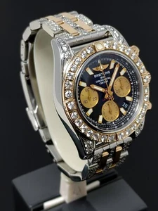 Breitling Chronomat 41 18kt Two-Tone Watch Customized with 8.90 ct of Diamonds - Picture 1 of 9