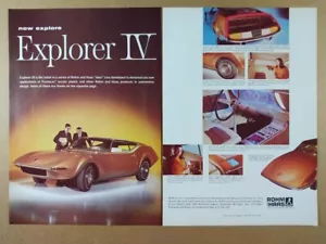 Rohm & Haas 1967 plexiglás Explorer IV concept car anuncio impreso vintage - Imagen 1 de 1
