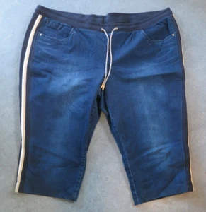 Ulla Popken 3/4 Jeans blau mit Streifen als Akzent an den Seiten, Größe 64 - Bild 1 von 4