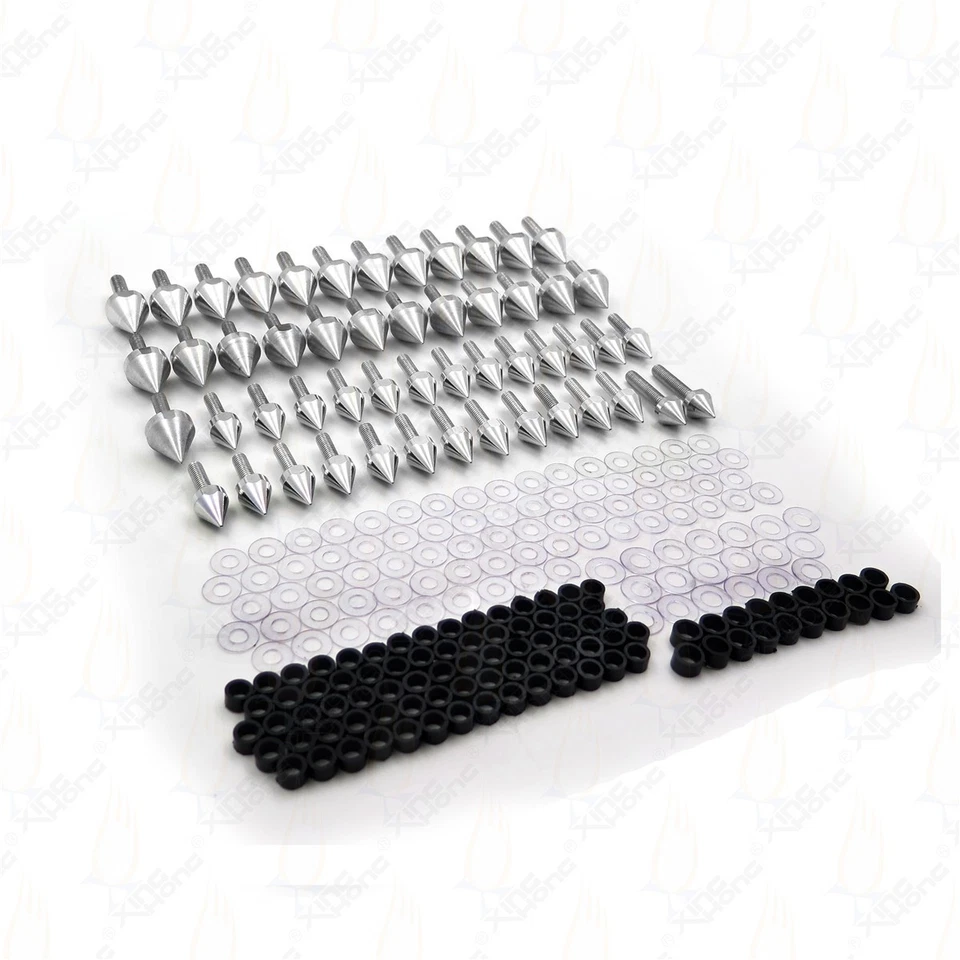 Pernos de carenado de clavos plateados para Yamaha YZF R6 YZF-R6 YZFR6 99-02 Foto 1 de 4