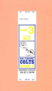 Buffalo Bills @ Baltimore Colts 10-2-1977 ticket Topps O. J. Simpson USC Trojans - Picture 1 of 2
