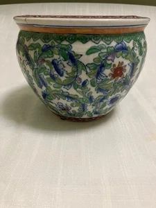 Vintage Chinese Porcelain Floral Planter Pot - Picture 1 of 4