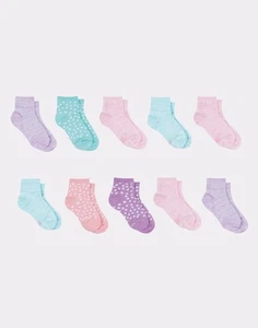 Hanes Ankle Socks 10-Pack Girls ComfortSoft EZ Sort Lightweight Assorted Colors - Picture 1 of 2