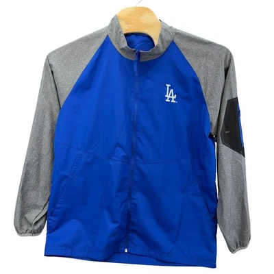 Chaqueta de béisbol Dunbrooke Los Angeles Dodgers azul gris logotipo de Los Ángeles cremallera completa para hombre L Foto 1 de 4