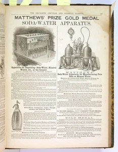 ORIGINAL 1867 BOUND VOLUME AMERICAN DRUGGIST CIRCULAR w/ SODA FOUNTAIN EQUIPMENT - Picture 1 of 16