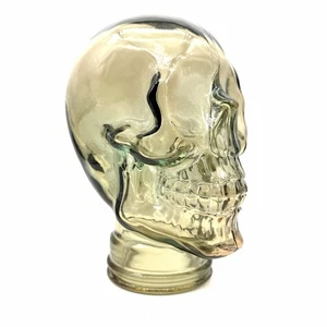 Skulptur Kopf Totenkopf Skull Glas Statue Jahre '60 Stil Vintage Grau 29cm - Bild 1 von 7