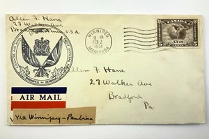 1931 Canadian First Flight Commemorative Covers Winnipeg - Pembina Envelope 912B - Bild 1 von 4