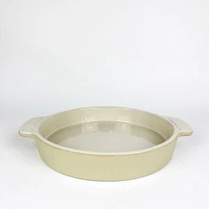 Longaberger Woven Traditions Pottery Ivory 9" Round Baking Pottery Stoneware - Picture 1 of 8