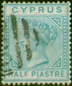 Cyprus 1881 1/2pi Emerald-Green SG11 Fine Used (7) - Picture 1 of 1