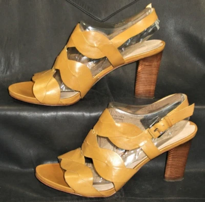 Via Spiga Mujer Trenzado Cuero Tostado Natural Cordones Sandalia Zapatos Talla 7 1/2M Foto 1 de 4