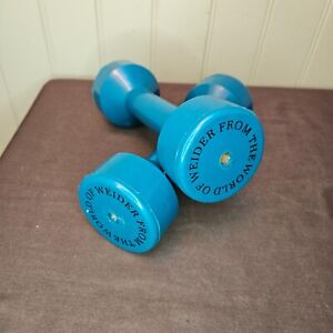 VTG World Of Weider Rubberized Executive Dumbbells Weights 5 Lbs Each Turquoise