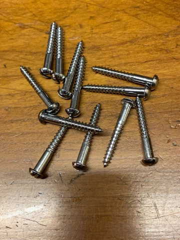 Wood Screw #8x 1-1/4” Slotted Round Head Chrome Cover