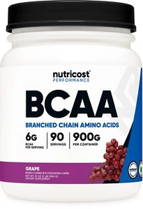 Nutricost BCAA Powder (Grape) 90 Servings - Gluten Free and Non-GMO - Picture 1 of 5