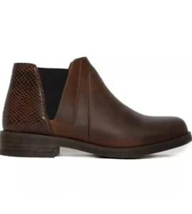Clarks Damen Demi 2 Beat dunkelbraun Kombi Leder Chelsea Boot UK Größe 4 D EU 37 - Bild 1 von 8