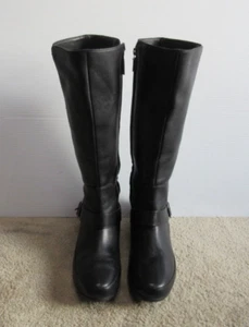 FitFlop Dueboot Women's Black Leather Tall buckle Knee High Boots Size EUR 39 - Picture 1 of 11