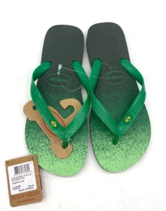 Havaianas Brazil Fresh Green Flip Flops Size 9/10 Women's / 8 Men - Picture 1 of 9