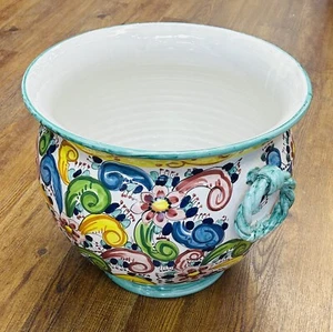 Vietri Keramik - 15,1/2 ’’ x 13 ’’ Cachepot - Made/Painted by hand in Italy - Bild 1 von 6