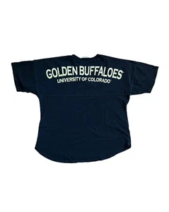 Spirit Jersey University Of Colorado Golden Buffaloes Black SS Shirt Women's XL - Picture 1 of 12
