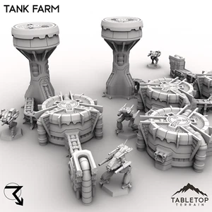 Granja de tanques HEXTECH - Industrial Fluidworks - Small Scale Mech Wargames 6 mm 8 mm - Imagen 1 de 9