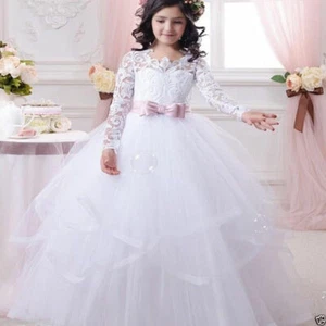 HOT Communion Party Prom Princess Pageant Bridesmaid Wedding Flower Girl Dress - Picture 1 of 5