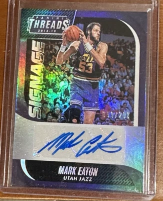 2018-2019 Panini Threads Mark Eaton AUTO Signature Signage SP #D /200 - Image 1 of 2