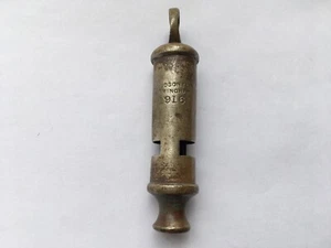 1916 VINTAGE J.HUDSON&Co BIRMINGHAM NICKEL METROPOLITAN TYPE TRENCH WHISTLE - Picture 1 of 6
