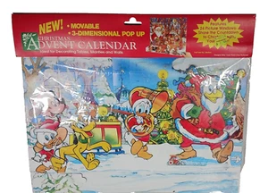 VTG Disney NOS 3D Movable Pop-Up Advent Calendar Christmas Denmark Mickey Donald - Picture 1 of 7