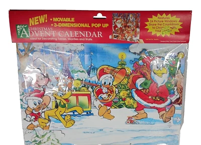 VTG Disney NOS 3D Movable Pop-Up Advent Calendar Christmas Denmark Mickey Donald - Image 1 of 4