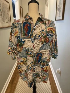 REYN SPOONER VTG RARE HAWAIIAN SHIRT Post Card CA, FL, VEGAS, HI Varez Men's M - Picture 1 of 9