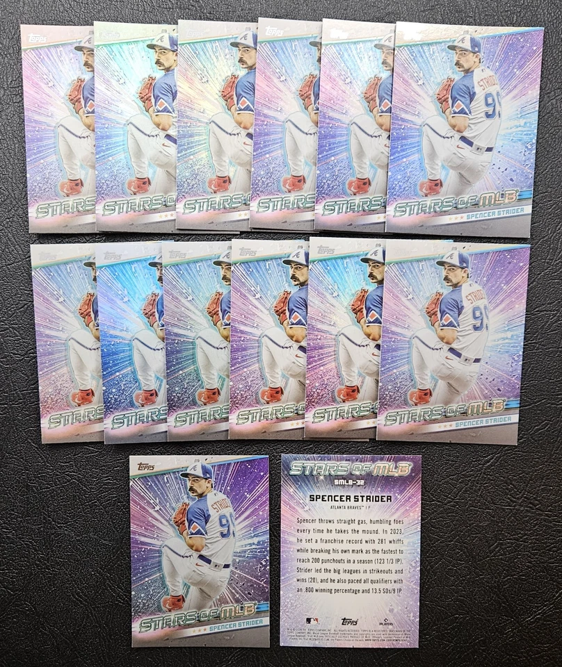 2024 Topps Series 2 Spencer Strider #SMLB-32 14 Card Lot - Atlanta Braves - Image 1 of 3
