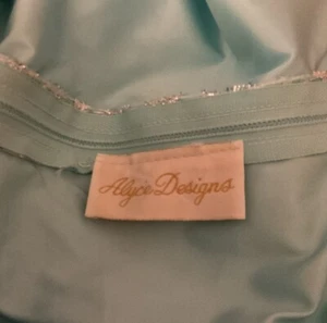 VTG 80’S BABY BLUE DRESS W/ SILVER LACE OVERLAY - ALYCE DESIGNS -SZ 20 - Picture 1 of 7