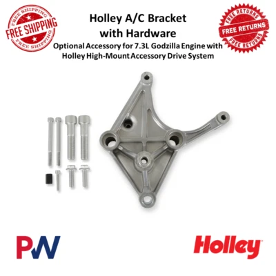 Holley Optional Accessory A/C Bracket, Cast With Hardware For Ford 7.3L Godzilla Foto 1 de 4