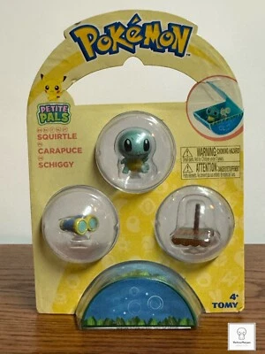 Minifigura sellada Pokemon Petite Pals Squirtle, Carapuce, Schiggy paquete de 3 Foto 1 de 2