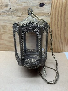 Vintage Cast Metal Spanish Revival Chandelier Hanging Ceiling Lamp Gothic Church - Picture 1 of 19