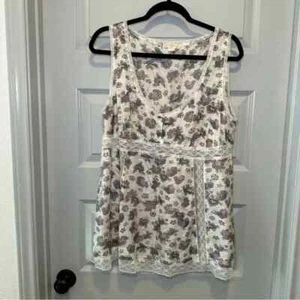 Vintage Victorias Secret weiß/lila Blumenmuster Seide Pyjama Top Größe L - Bild 1 von 9