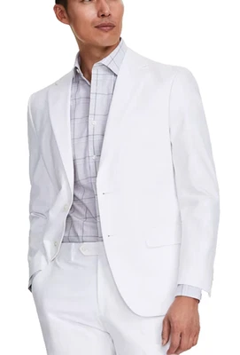 Tommy Hilfiger Jacket Men’s 36S White Chambray Modern Fit Flex Stretch Flaw - Image 1 of 4