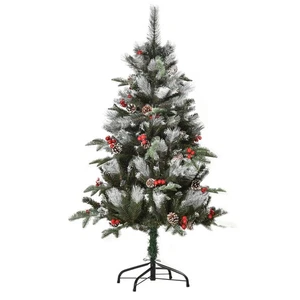 HOMCOM 4 PIES Artificial Nieve Sumergido Árbol de Navidad Navidad Vacaciones Lápiz Árbol Verde - Imagen 1 de 11