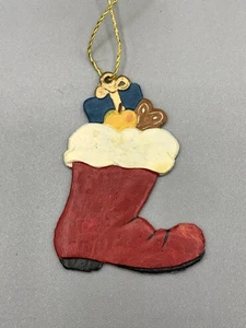 Wilhelm Schweizer Zinn Nikolaus Stiefel Weihnachten Anhänger Christbaumschmuck - Bild 1 von 3