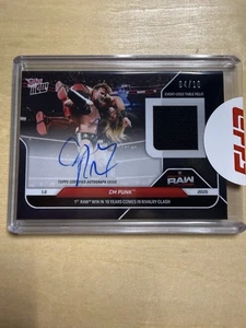 2025 Topps NOW WWE RAW 6B CM PUNK Autograph Table Relic BLACK 4/10 - Bild 1 von 2