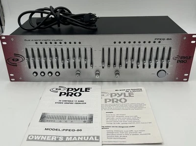 Ecualizador gráfico estéreo de 12 bandas vintage Pyle Pro PPEQ86 doble línea 24 controles Foto 1 de 4