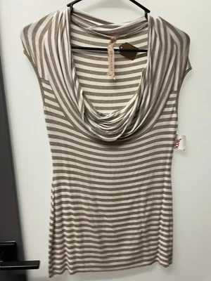 Top tejido a rayas gris sin mangas con escote holgado Bailey 44 para dama - talla M Foto 1 de 4