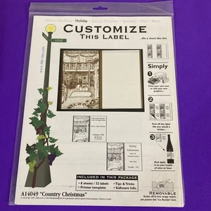 4th & Vine Wine Beer Bottle Labels A14049 Country Christmas 8 Sheets/32 Removabl - Picture 1 of 6