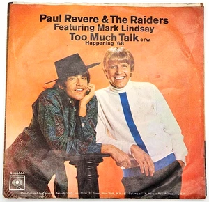 Paul Revere & the Raiders Too Much Talk 45rpm Record 1968 Columbia 444444 Sleeve - Imagen 1 de 4