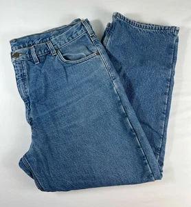 Carhartt Jeans Mens 44x30 Dungaree Fit Fleece Lined Blue Denim B155-DST - Picture 1 of 16