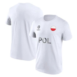 T-Shirt Uomo UEFA Euro Calcio Polonia Bandiera Nazione Top - Nuova - Foto 1 di 3