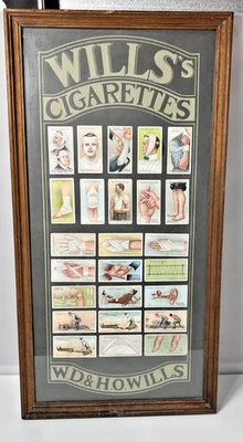 Colección 1913 - 25 Wills's Cigarette 'PRIMEROS AUXILIOS' tarjetas publicitarias/enmarcado en vidrio Foto 1 de 4