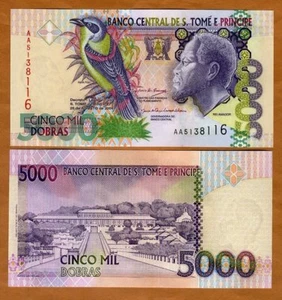 St Thomas & Prince 5000 (5.000) Dobras, 2004, P-65c, AA-Prefix UNC Bird - Bild 1 von 1