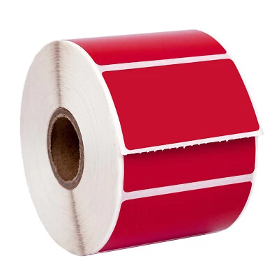 ZEBRA 2.25 x 1.25 RED Color Direct Thermal Labels 2 Rolls LP2824 ZP450 LP2844 - Image 1 of 4