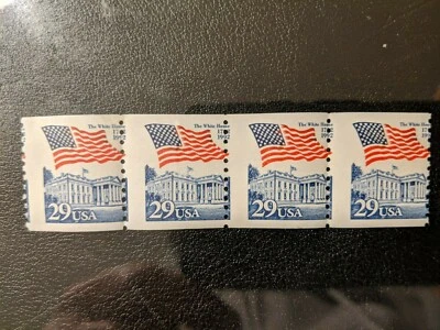 Scott 2609 1992 29c Flag and White House Misperf/Perforation Shift Error Mint - Image 1 of 2
