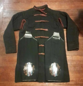 Black Medieval Padded Gambeson + Upper Leg Armour - Reenactment - LARP - VGC - Picture 1 of 3